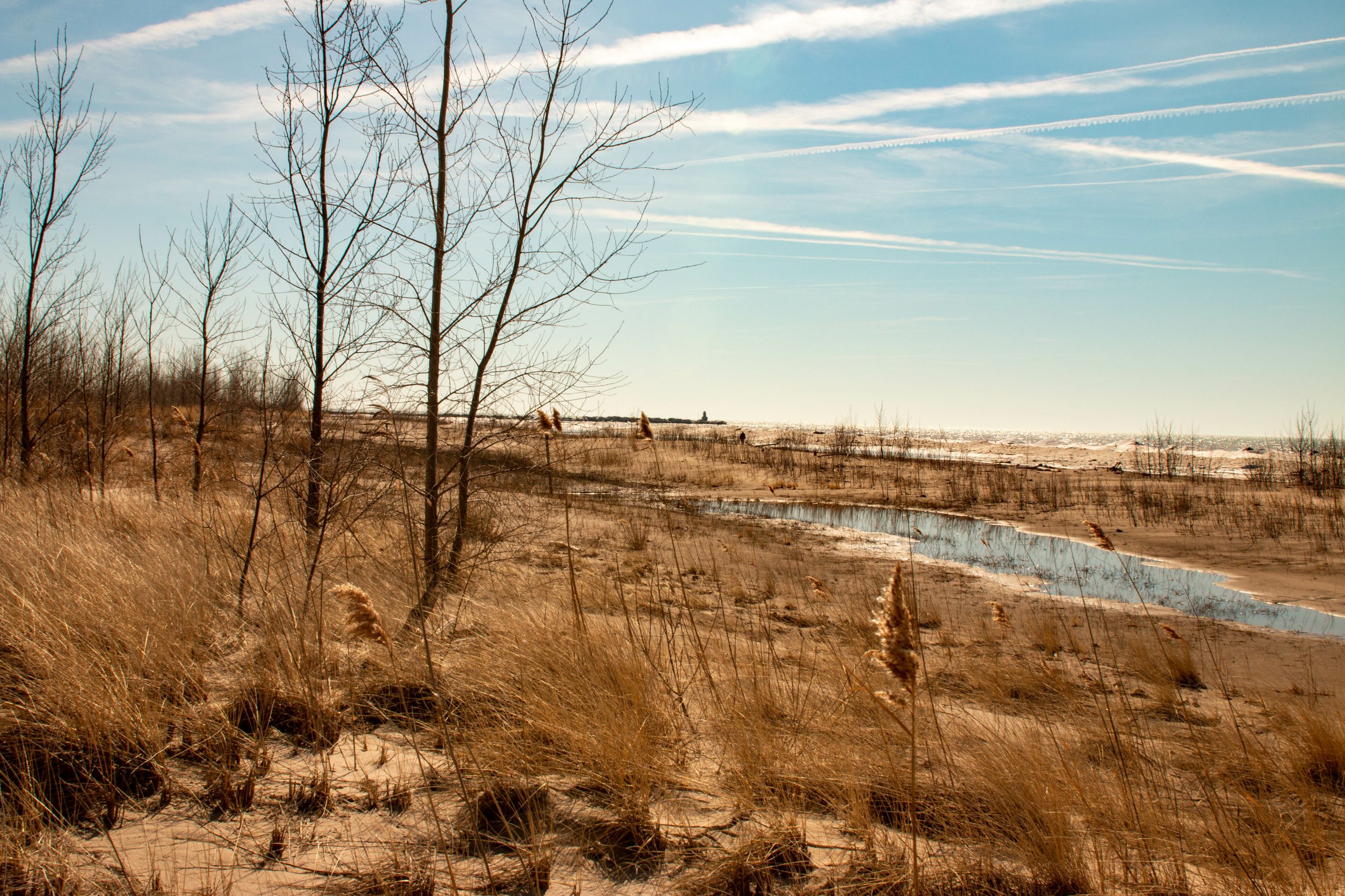 The sandy beaches of Port Burwell beach, Elgin County, Ontario, Canada.