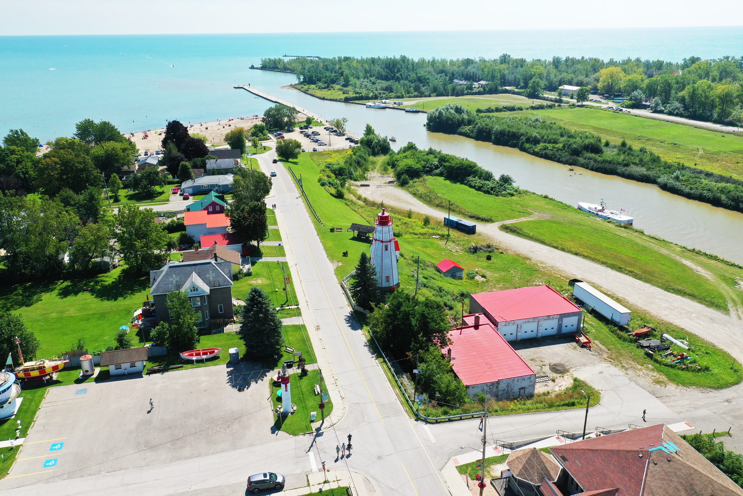 An aerial of Port Burwell, Ontario, Canada